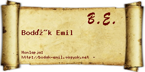 Bodák Emil névjegykártya